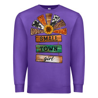 Purple small town girl western windmill wooden boards Premium Sweatshirt - Jasminsmagicworld