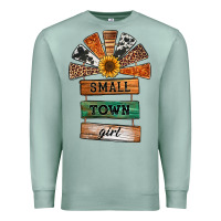 Seafoam small town girl western windmill wooden boards Premium Sweatshirt - Jasminsmagicworld