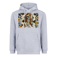 Heather Grey sunflower cowhide brush stroke Heavyweight Hoodie - Artiststas