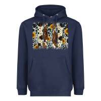 Navy sunflower cowhide brush stroke Heavyweight Hoodie - Artiststas