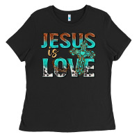 Black jesus is love Ladies Tee - texasbilliewilder