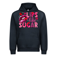 Navy Lips like sugar Valentine's Day Urban Hoodie - HowdyJamesFarm