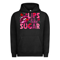 Pigment Black Lips like sugar Valentine's Day Urban Hoodie - HowdyJamesFarm
