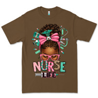 Cacao afro messy bun nurse life Premium Tee - texasbilliewilder