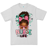 Dove Grey afro messy bun nurse life Premium Tee - texasbilliewilder