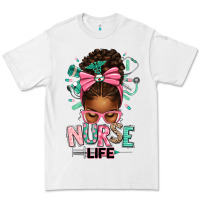 White afro messy bun nurse life Premium Tee - texasbilliewilder