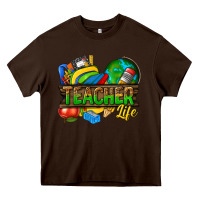 Chocolate Brown teacher life Heavy Core Tee - texasbilliewilder