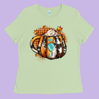 Thanksgiving Coffee Cup Gemstone Ladies Tee Designed By Jahusdesignshop
