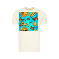 Vintage Arctic sun with butterfly seamless pattern Vintage Tee - BundleAndBundleShop
