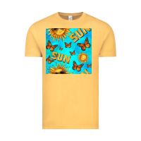 Vintage Mustard sun with butterfly seamless pattern Vintage Tee - BundleAndBundleShop
