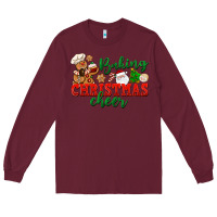 Burgundy Baking Christmas cheer Long Sleeve Tee - NancyCooperArtShop