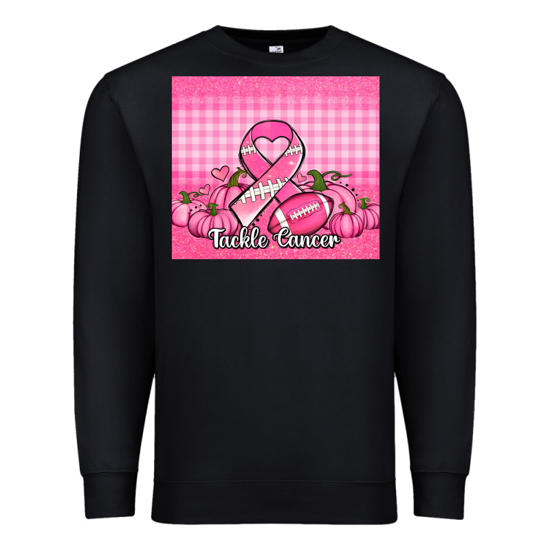 Tackle Cancer Pumpkins Football And Ribbon Premium Sweatshirt by Jasminsmagicworld | Teevron