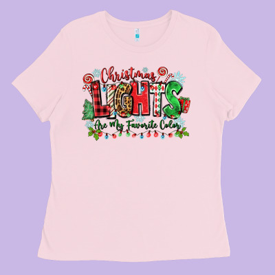 Christmas Lights Are My Favorite Color Ladies Tee Designed By Zillion Design Studio