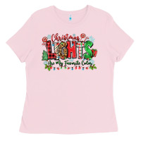 Bubblegum Pink christmas lights are my favorite color Ladies Tee - Zillion Design Studio