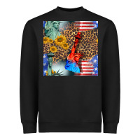Black statue of liberty american flag Heavyweight Sweatshirt - BundleAndBundleShop