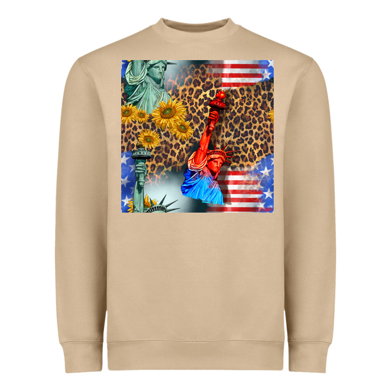 Statue Of Liberty American Flag Heavyweight Sweatshirt by BundleAndBundleShop | Teevron