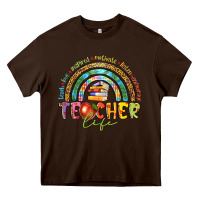 Chocolate Brown teacher life Heavy Core Tee - texasbilliewilder