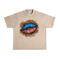 French Oak western 4 of july lips Urban Heavy Tee - BundleAndBundleShop