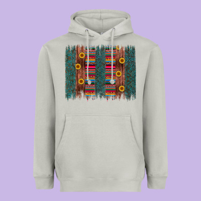 Sunflower Serape Brush Stroke Heavyweight Hoodie Designed By Artiststas