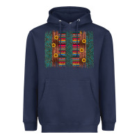 Navy sunflower serape brush stroke Heavyweight Hoodie - Artiststas