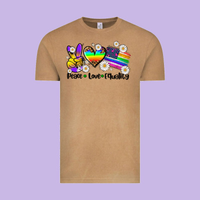 Peace Love  Equality Vintage Tee Designed By Adodesignshop