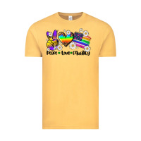 Vintage Mustard peace love  equality Vintage Tee - AdoDesignShop