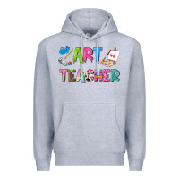 Heather Grey art teacher Premium Hoodie - NancyCooperArtShop