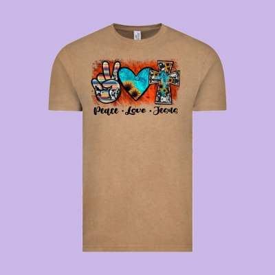 Peace Love Jesus Vintage Tee Designed By Jahusdesignshop