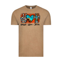 Vintage Coffee peace love jesus Vintage Tee - JahusDesignShop