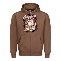 Chestnut checkered retro baseball Zipper Hoodie - MaliasSmallBusiness