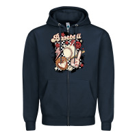 Navy checkered retro baseball Zipper Hoodie - MaliasSmallBusiness