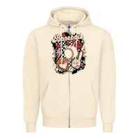 Sandshell checkered retro baseball Zipper Hoodie - MaliasSmallBusiness