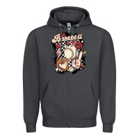 Smoke checkered retro baseball Zipper Hoodie - MaliasSmallBusiness