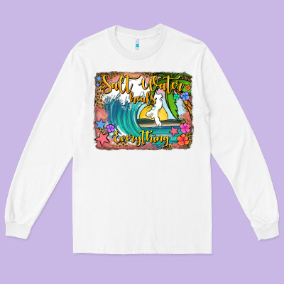 Salt Water Heals Everything Long Sleeve Tee Designed By Jasminsmagicworld