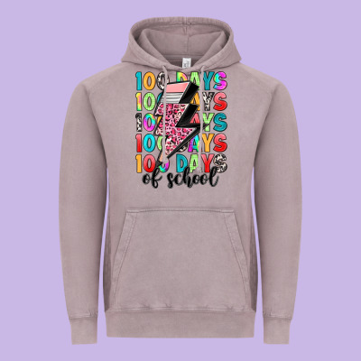 100 Days Of School Vintage Hoodie Designed By Artiststas