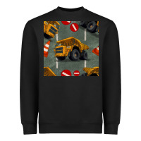 Black dump truck seamles pattern Heavyweight Sweatshirt - BundleAndBundleShop