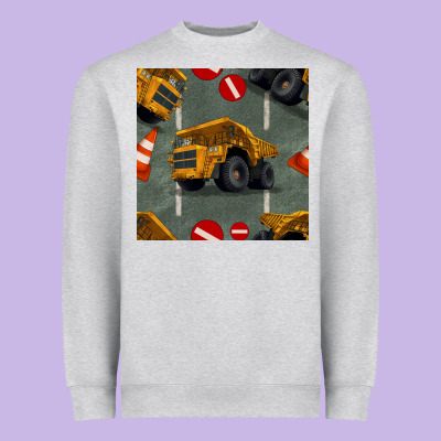 Dump Truck Seamles Pattern Heavyweight Sweatshirt Designed By Bundleandbundleshop