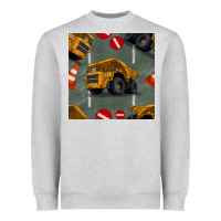 Heather Grey dump truck seamles pattern Heavyweight Sweatshirt - BundleAndBundleShop