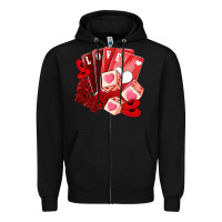 Black valentines day feeling lucky Zipper Hoodie - NancyCooperArtShop