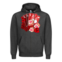 Charcoal Heather valentines day feeling lucky Zipper Hoodie - NancyCooperArtShop