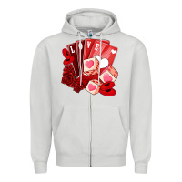 Dove Grey valentines day feeling lucky Zipper Hoodie - NancyCooperArtShop