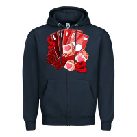 Navy valentines day feeling lucky Zipper Hoodie - NancyCooperArtShop