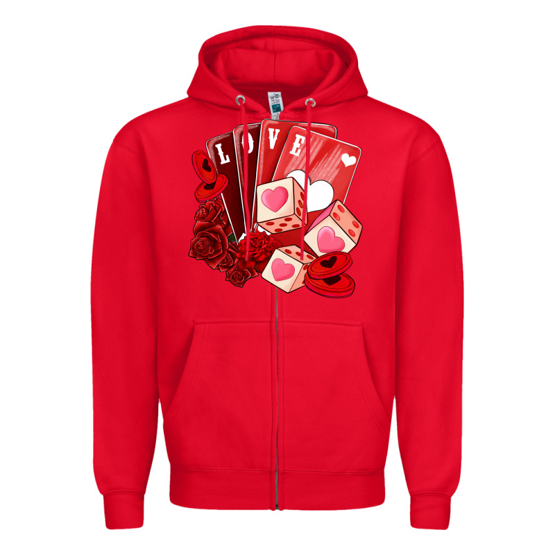 Valentines Day Feeling Lucky Zipper Hoodie by NancyCooperArtShop | Teevron