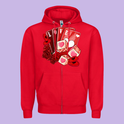 Valentines Day Feeling Lucky Zipper Hoodie Designed By Nancycooperartshop