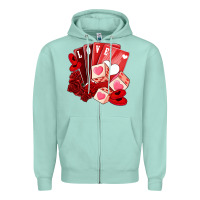 Seafoam valentines day feeling lucky Zipper Hoodie - NancyCooperArtShop