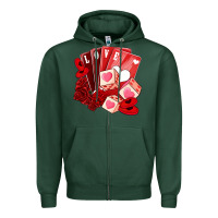 Sports Green valentines day feeling lucky Zipper Hoodie - NancyCooperArtShop