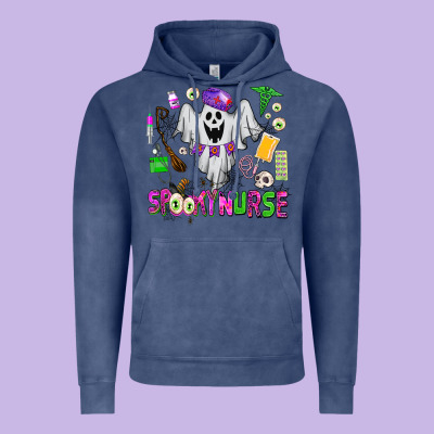 Spooky Nurse Vintage Hoodie Designed By Adodesignshop