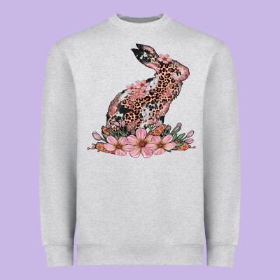 Bunny With Blossom Flower Heavyweight Sweatshirt Designed By Artiststas