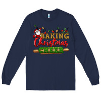 Navy Baking Christmas cheer Long Sleeve Tee - NancyCooperArtShop