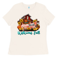 Bone Welcome fall pigs Ladies Tee - RanaPortraitStore